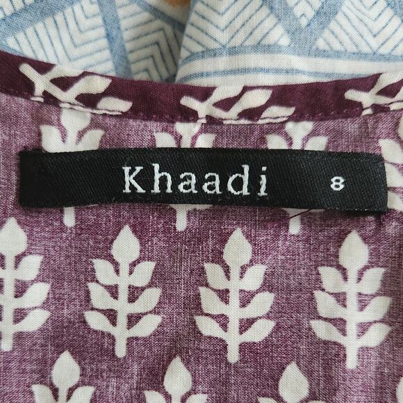 Khaadi Cotton Pom Pom Long Sleeve Flare Tunic Boho Artisan Print | Women Size 8 - Picture 11 of 12